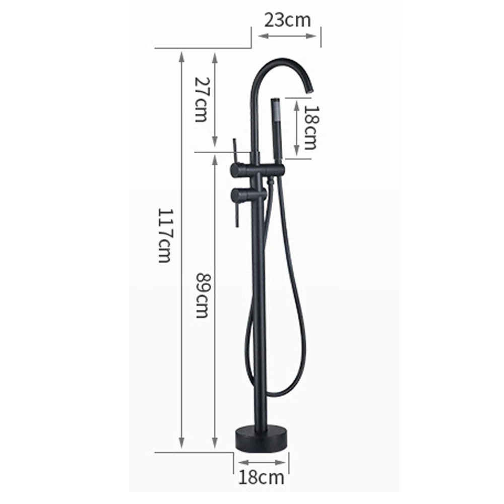 Beelee BL19005B латунные черные матовые отдельно стоячие краны для ванны напольный смеситель