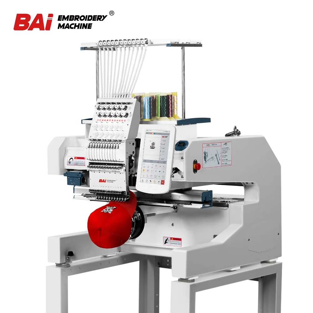 Высокоскоростная многофункциональная вышивальная машина BAI Factory с одной головкой 12/15