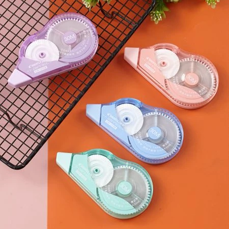 New Transparent  customized stationery creative plastic corrector roller colored  pet 30m white out correction tape