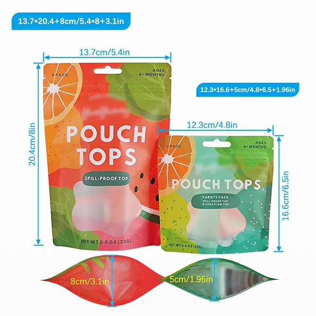 Customised Eco Tear Ziplock Plastic Food Snack Packaging Bag Matte Euro Hole Stand Up Pouch Doypack With Resealable Zipper