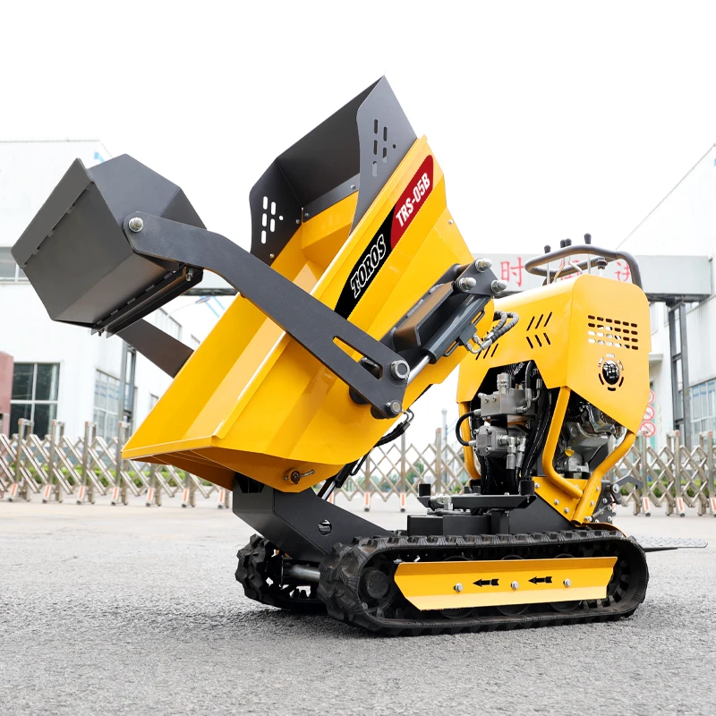 Skid Steer Gasoline Engine Powered 500kg Small Transporter Tracked Mini Crawler Dumper China Small Gasoline Mini Dumper