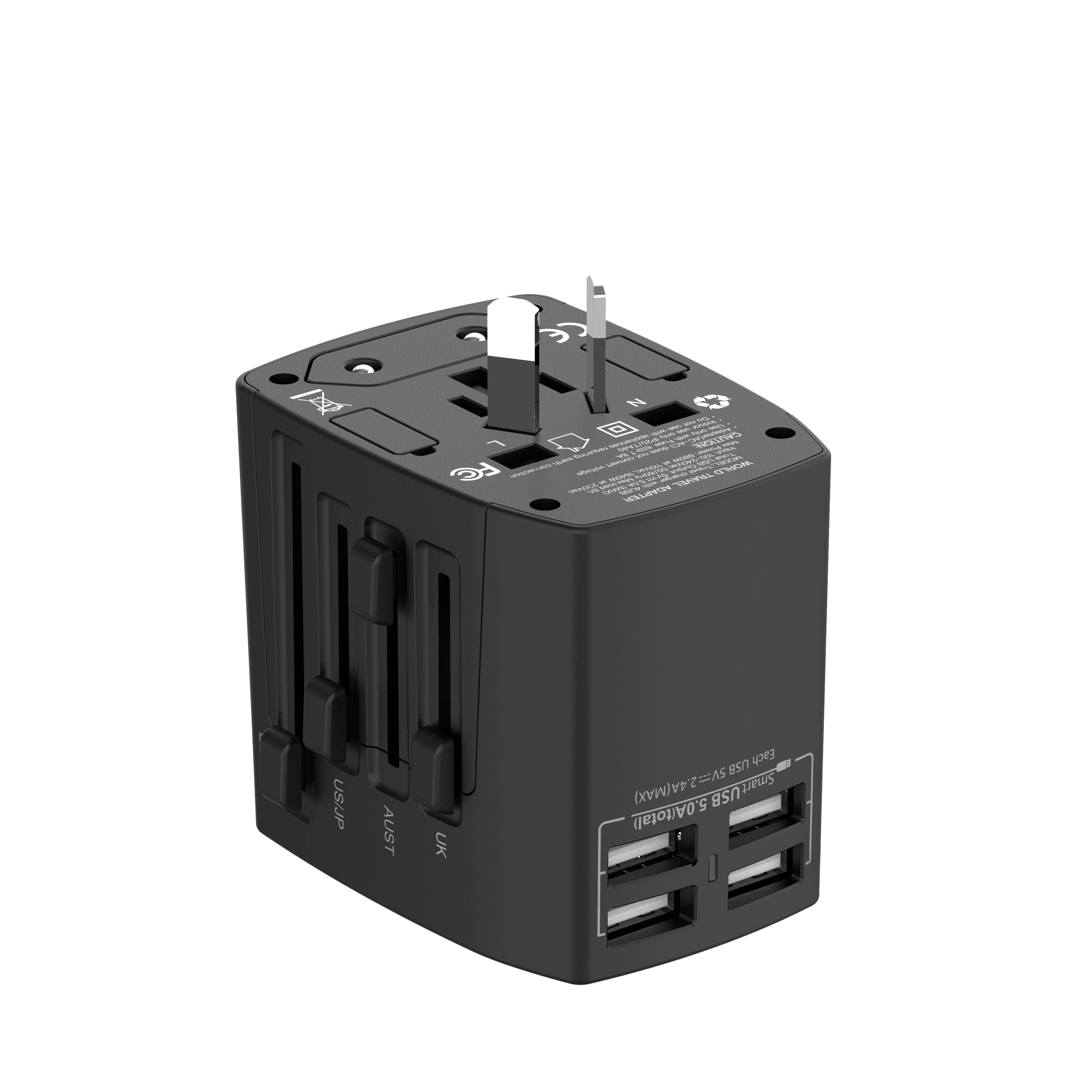 international 4 port usb travel charger adapter mobile phone wall charger multiple usb charging station EU/UK/AU/US/JP plug