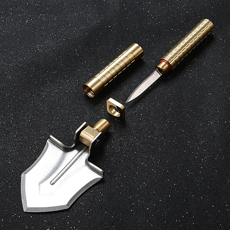 Hot Selling Portable survival camping Mini Multi-functional Shovel with Mini Knife