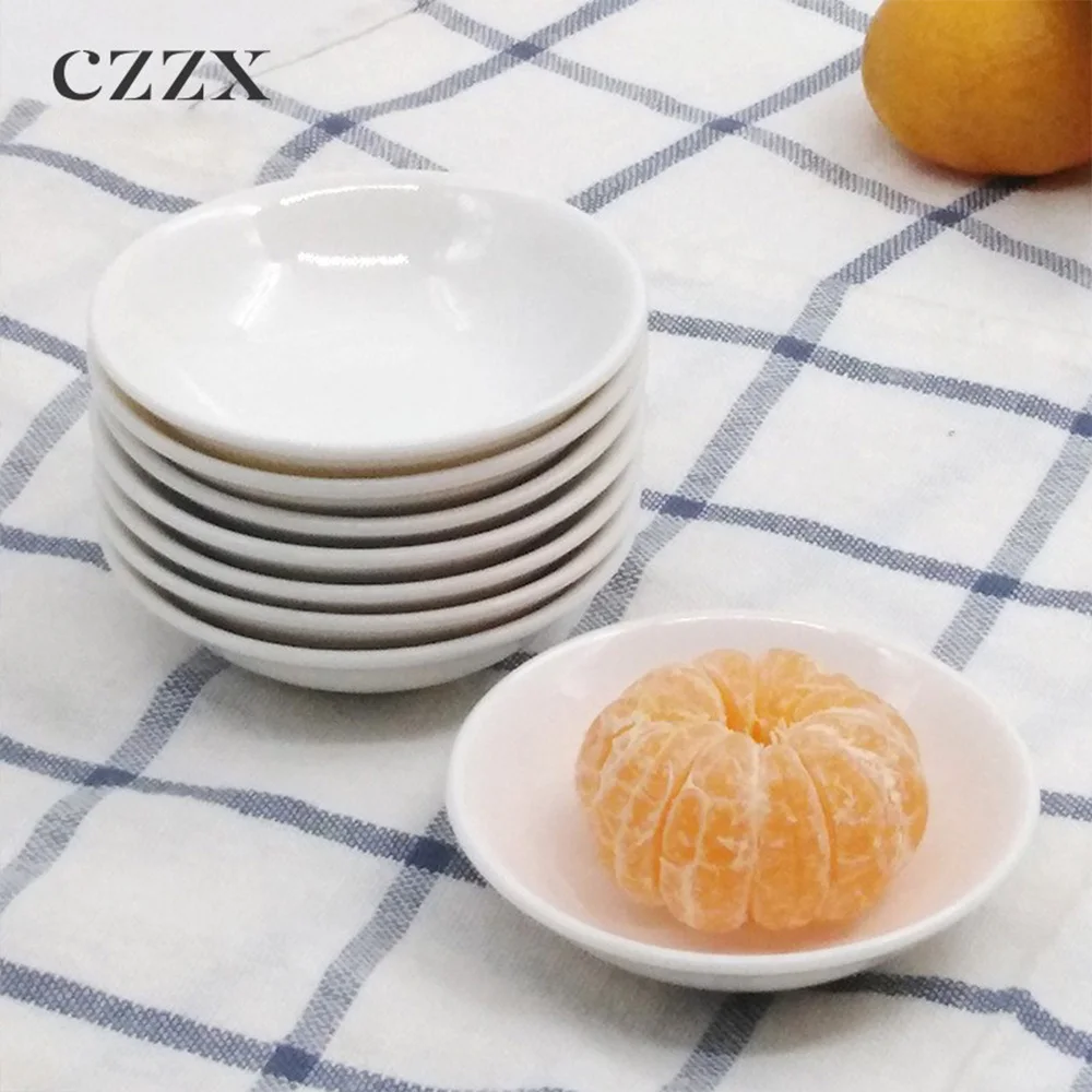 China supplier 2.75 inch white ceramic porcelain salad ketchup mustard wasabi soy sauce mini dinner dish for home restaurant