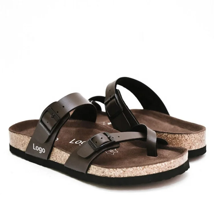 New Summer Cork Sole arabic  Slipper Suede Leather shoes Plus Size 35-46 Slides Footwear Men Sandals