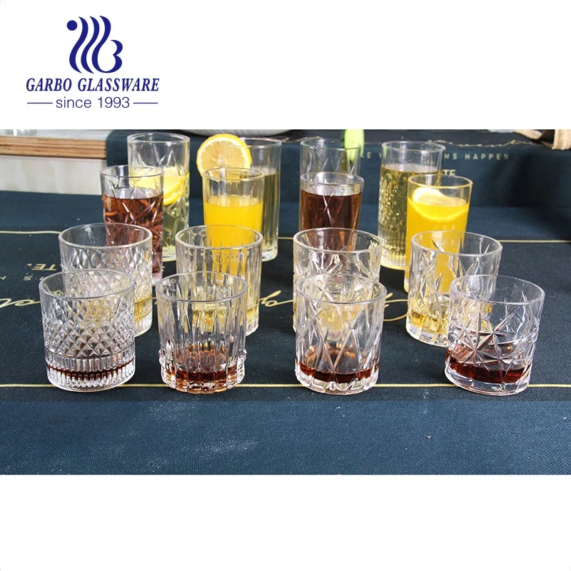 Mix mold clear whisky cup engraved glass juice drinking cup elegant wine glass tumbler round drinking glass cups glassware
