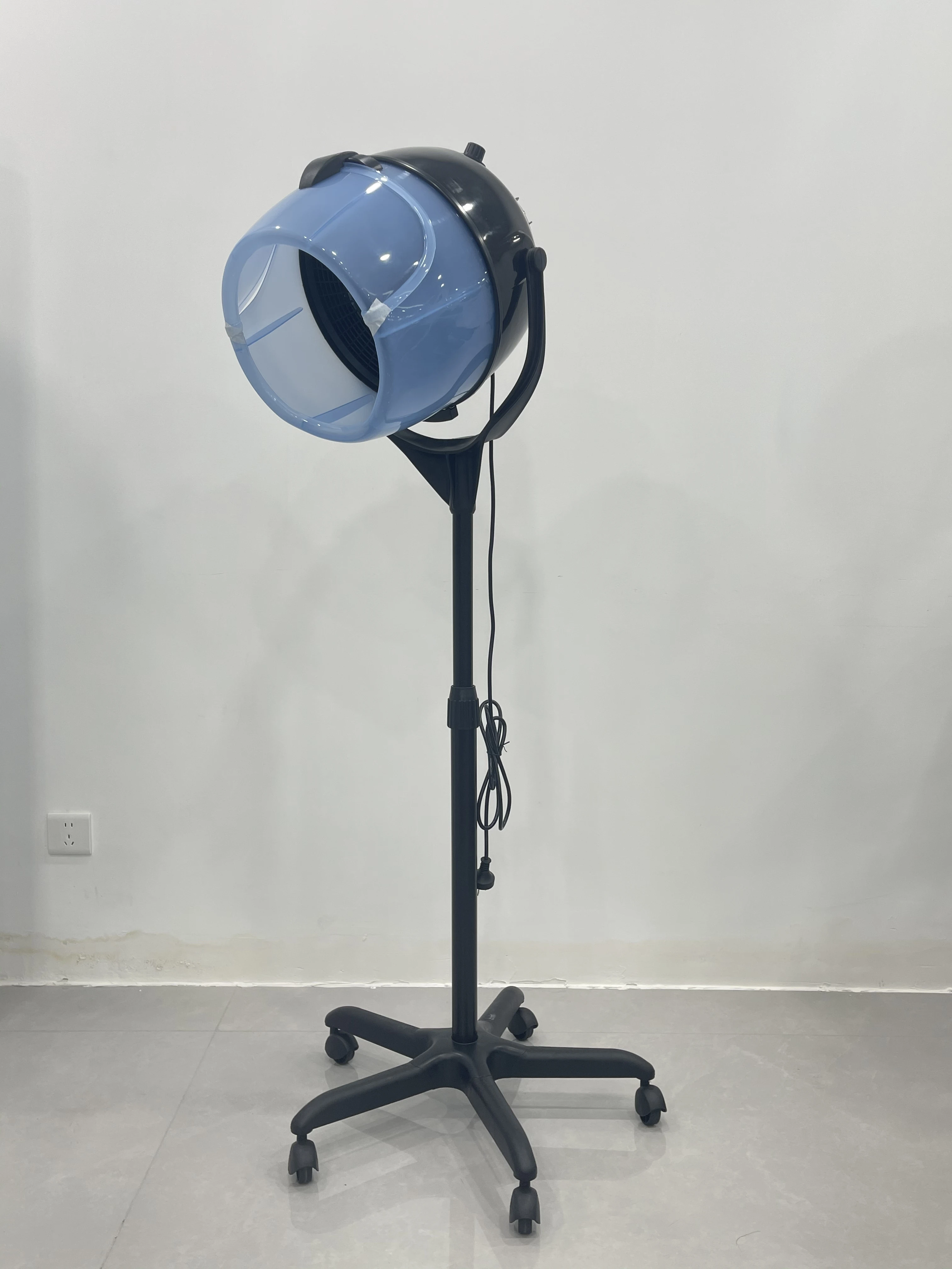 Professional Salon Equipment Adjustable Floor Hair Dryer with Hooded Bonnet and Rolling Wheels Multi-Purpose Styling Tool
