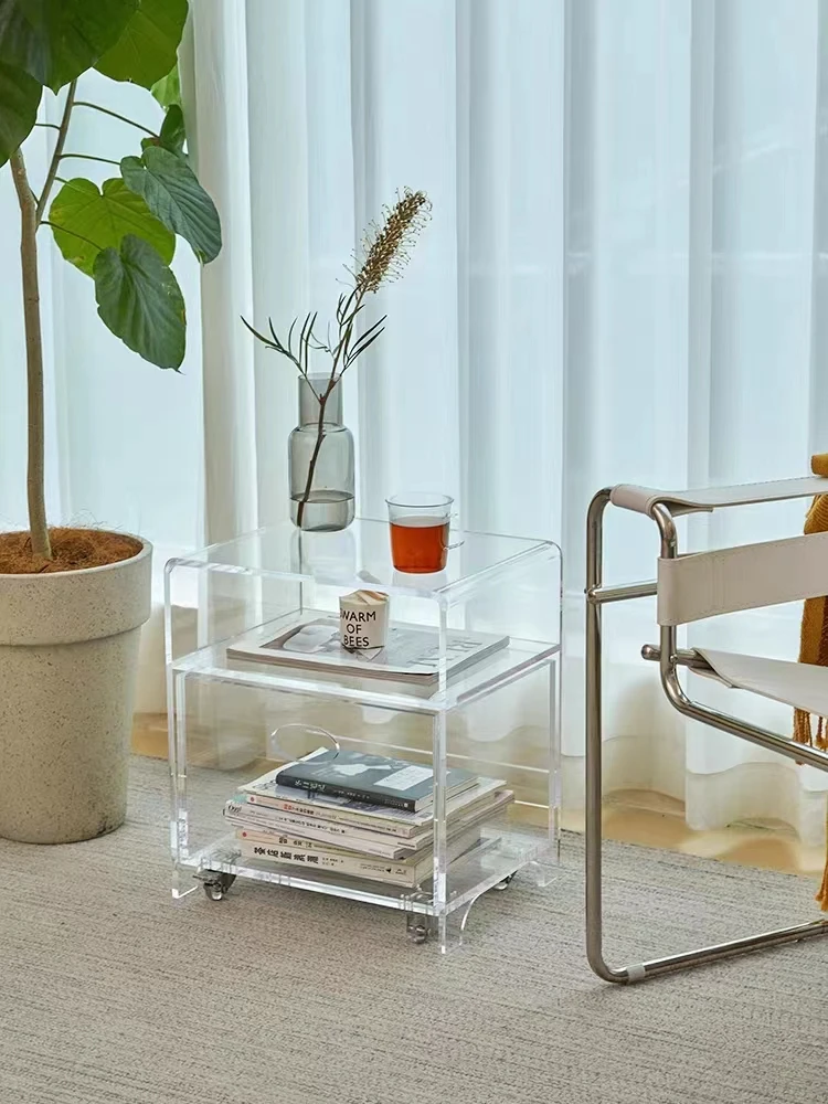 Spot Acrylic Plexiglass Bedside Living Room Coffee Table Modern Hotel Side Table