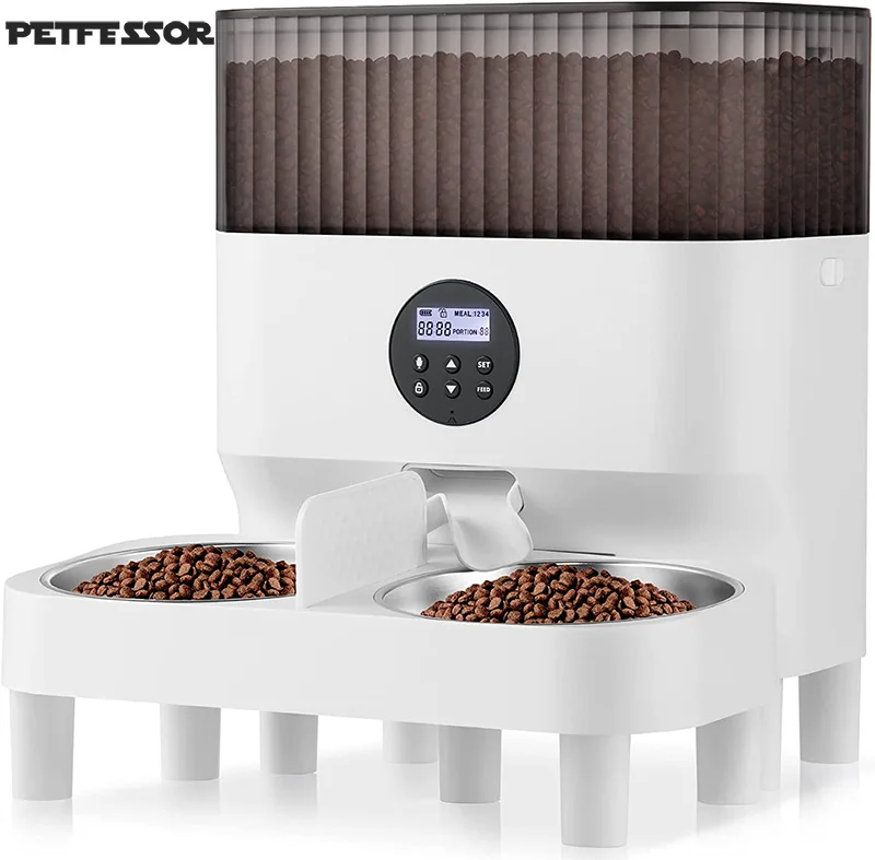 Automatic Cat Feeder, Elevated Pet Feeder for 2 Cats & Small Dogs,5L Pet Feeders for Cats Dogs