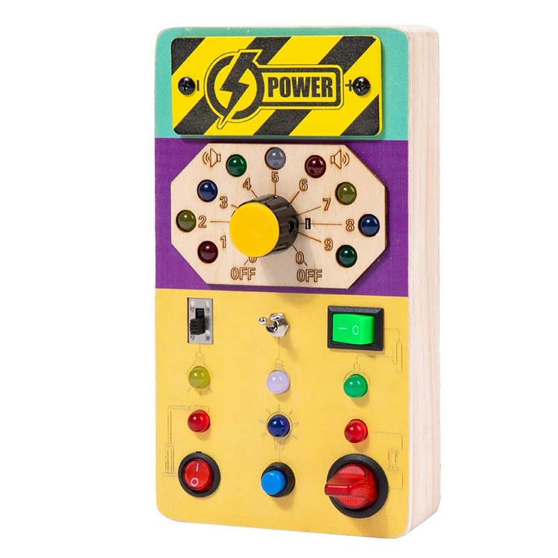 2024 New Montessori Wooden Busy Board led light busy board Light Switch Toys for Toddlers