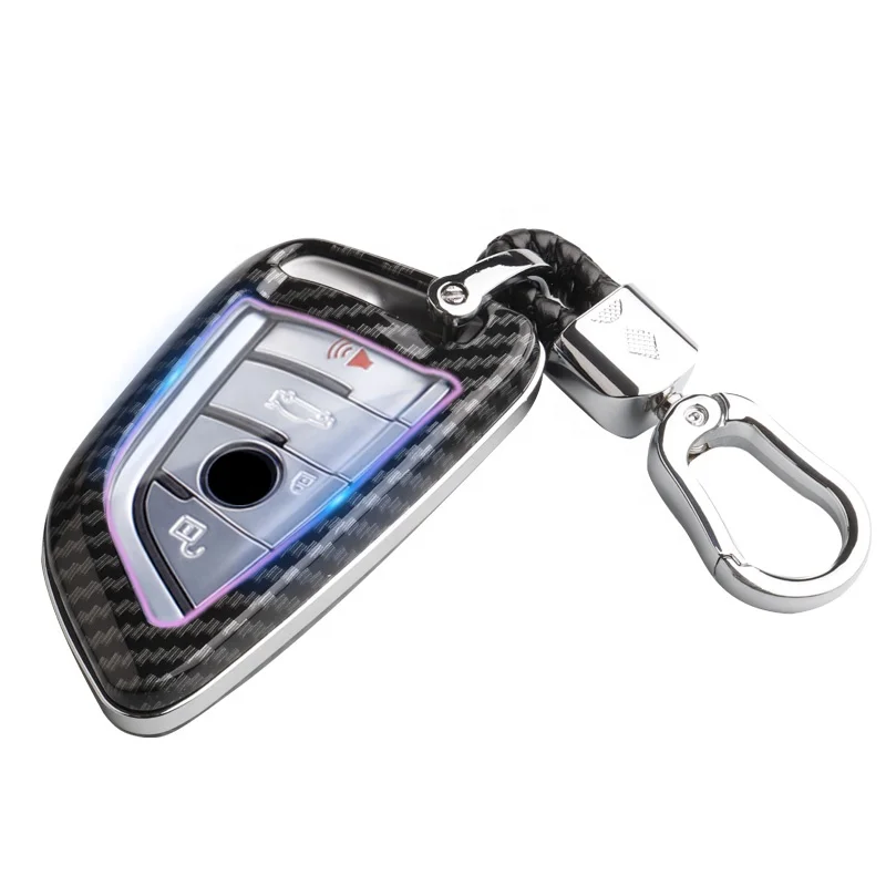 Carbon fiber texture car key accessories key case cover for BMW X1 X3 X4 X5 F15 X6 F16 G30 7 Series