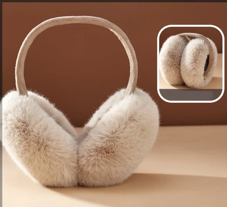 Мягкие плюшевые теплые ветрозащитные новые зимние меховые наушники модные складные синтетические из кроличьей шерсти