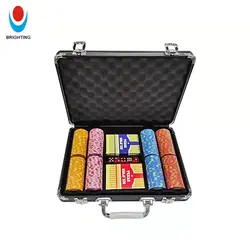 Casino Game Accessories Silver Carring Case 100 200 300 500 1000pcs ABS Clay Ceramic Poker Chips Card Dealer Dice Aluminum Case
