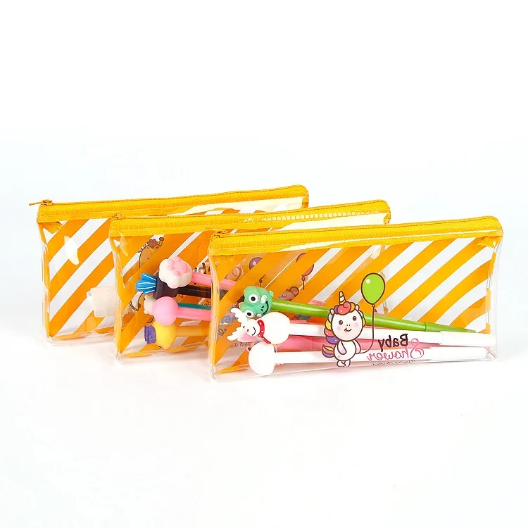 Hot sale personalized  stationary big capacity pvc pencil case for boys and girls