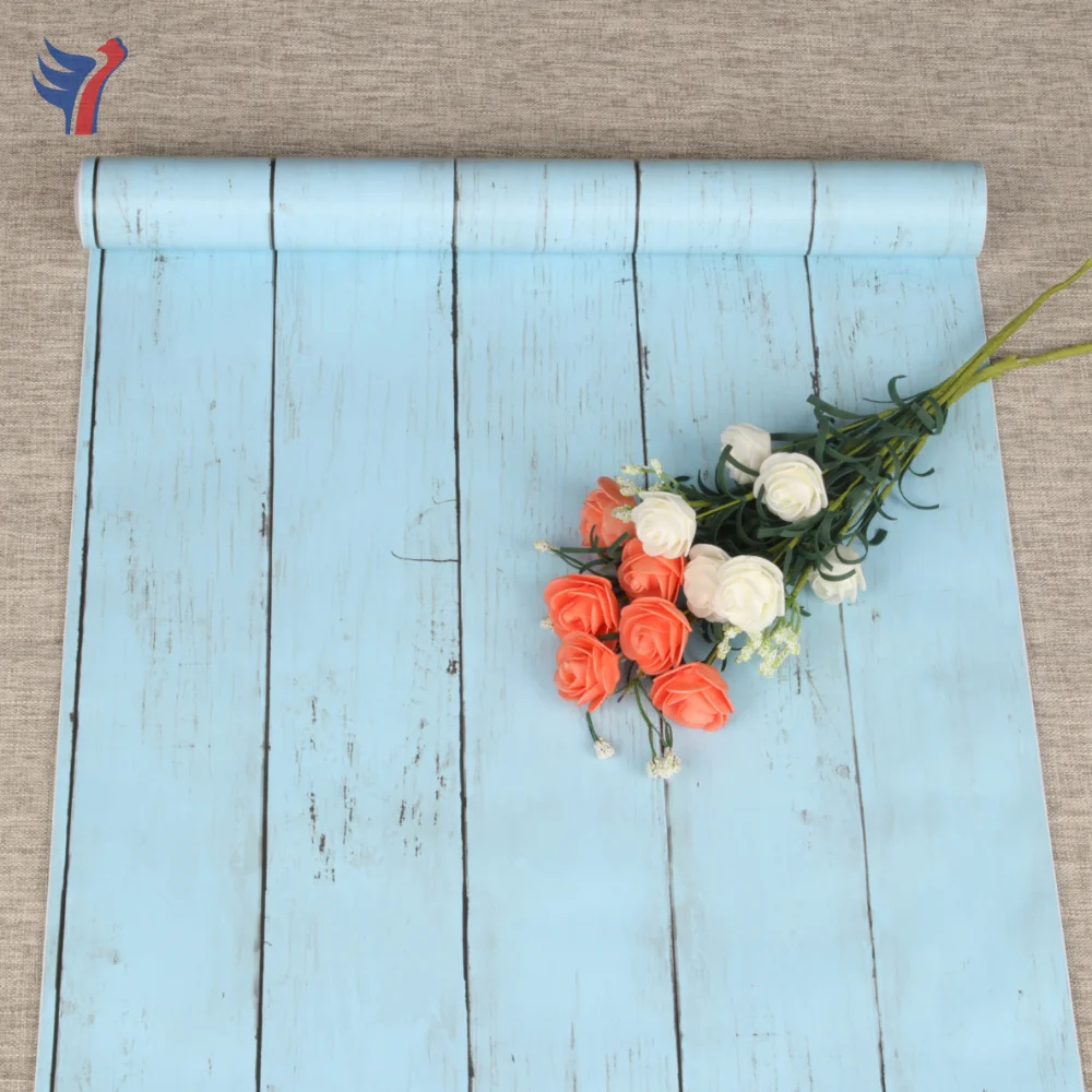 Jinyi W5032 Blue Wood Pattern Long Peel and Stick Selfadhesive For Door Funiture Wall Paper Rolls Wallpaper