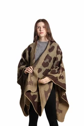 American European Style Winter Poncho Blanket Factory Price New Stylish Milk Long Cashmere Women Shawl