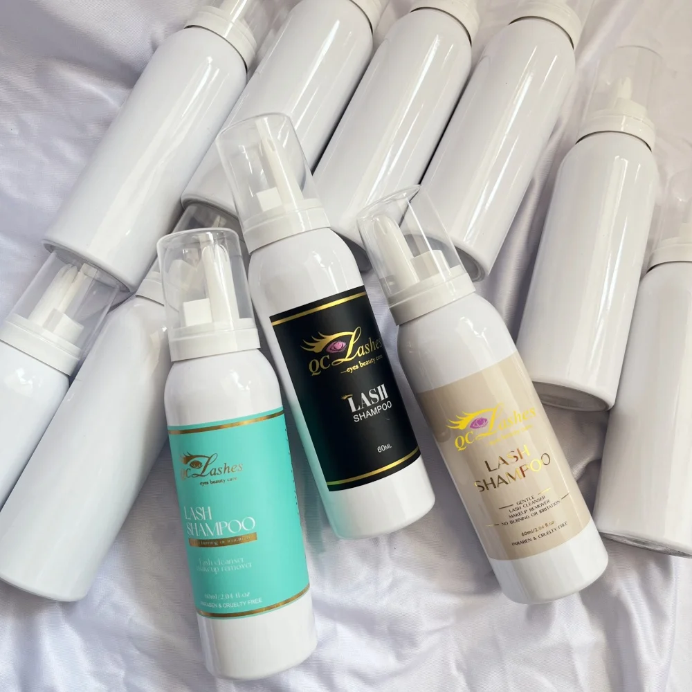 New Style Private Label 100ML Eyelash Cleanser Shampoo Bottle Pink & White Foam whip cream whipped lash shampoo