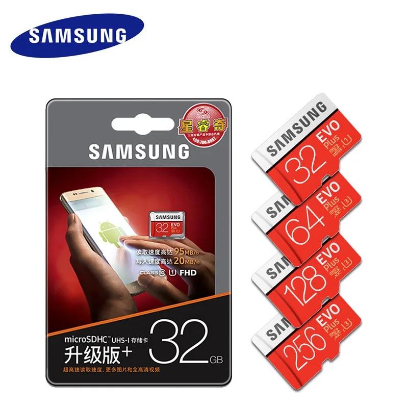  Оригинальный SAMSUNG micro EVO Plus SD карта 32 гб 64 128 256 512
