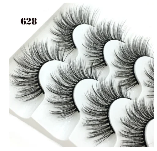 5 pairs of  mink hair false eyelashes natural long curly wisdom classic handmade eyelash extension