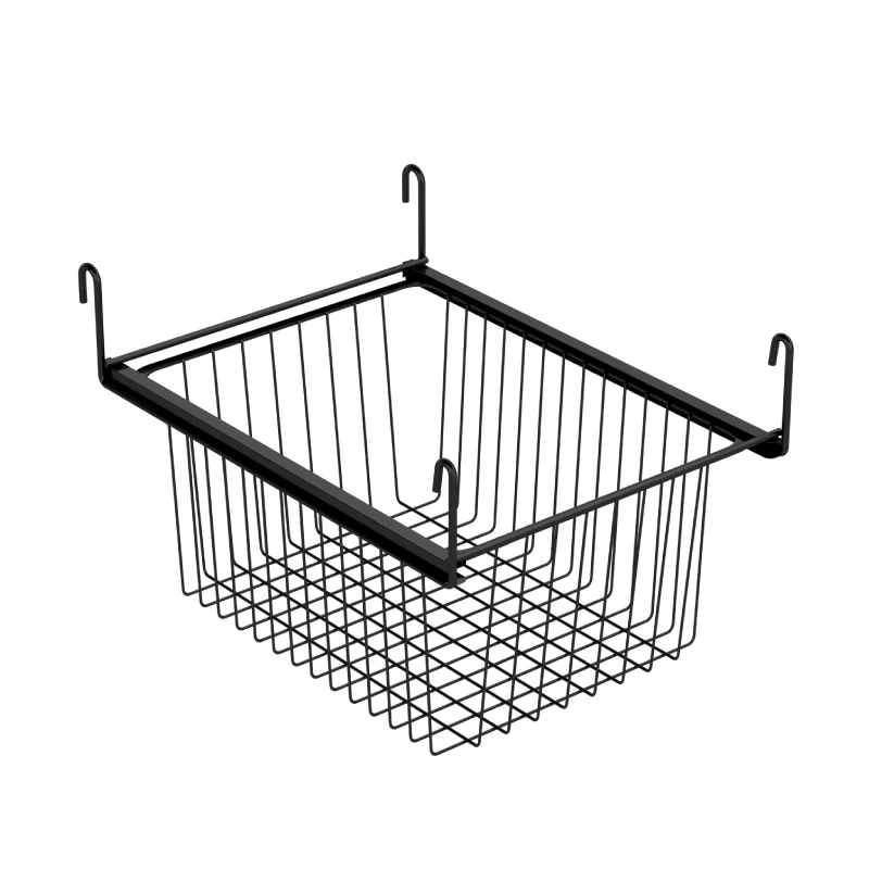 RTS   Chrome Metal Wire Hanging Basket L: 47CM Sliding Hook Type sStorage Baskets For  Anti-Rust Bathroom Towel Rack Shelf