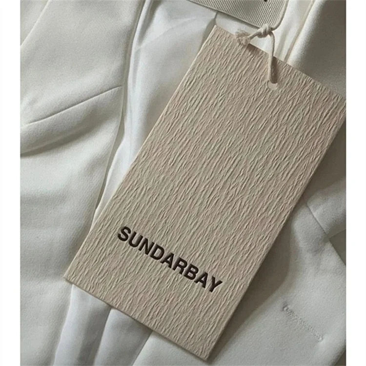 Custom Luxury Logo Recycled Swing Vanilla Paper Hang Tag Logo Text Tags Clothing Swing Tag Natural Hangtags For Handmade Items