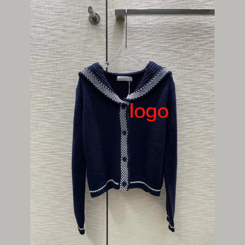 Droma women elegant knitted cardigans hooded button casual original designer sweater coat jackets 2023