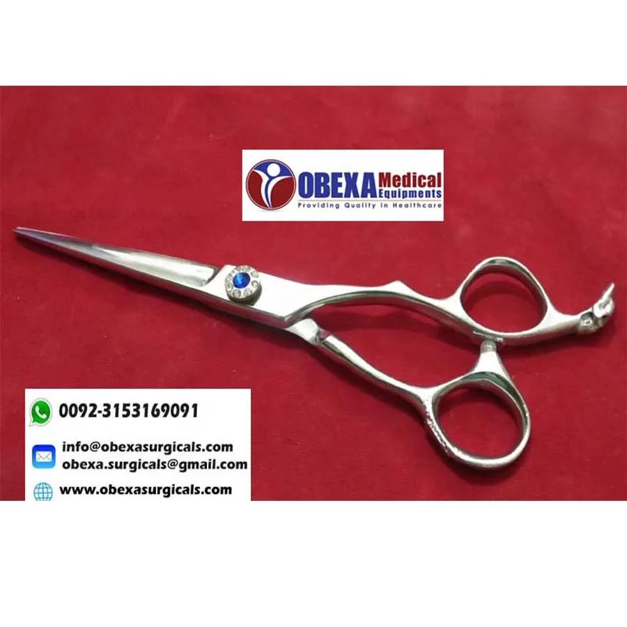 Professional Stainless Steel Barber Scissor Shear with Skull Dragon Handle Straight Blade Sharp Tip Adjustable Screw Beauty Tool