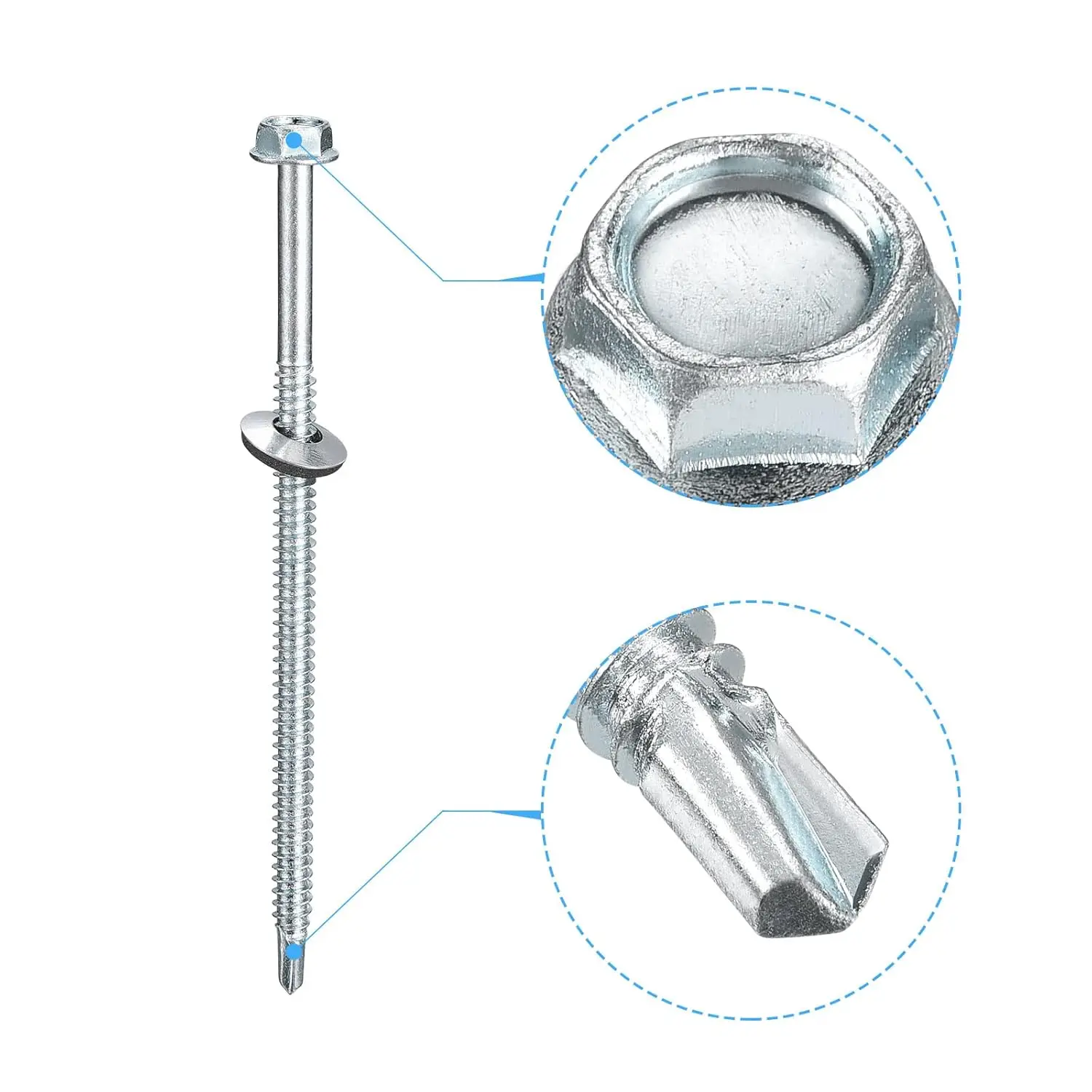 China Factory Supply Galvanized Hex Washer Head Self Drilling Screw Roofing Tek Screws