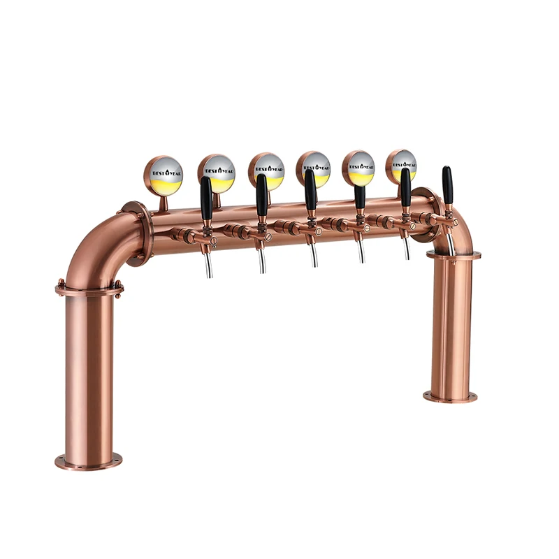 U Type Stainless Steel 6 Tap Tower  Beer Dispensing Equipment Draft Beer Tower