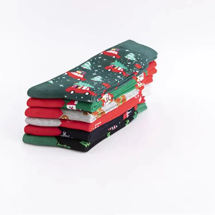 Amazon hot sale high-tube and large-size Christmas cotton socks