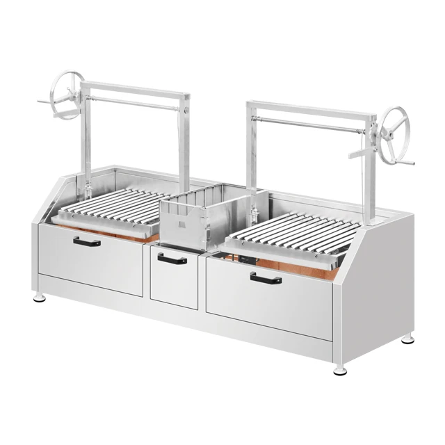 Hot Sale charcoal large commercial barbecue grill smokeless family round stainless steel bbq grill