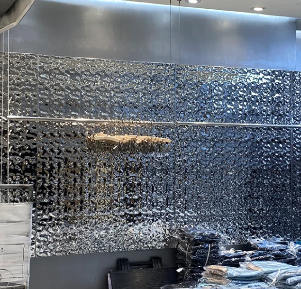 Gaojian Plastic Water Ripple Film Backdrop Wall Decoration Wedding Ceiling Wave Water Ripple Mirror Film Walkway Carpet