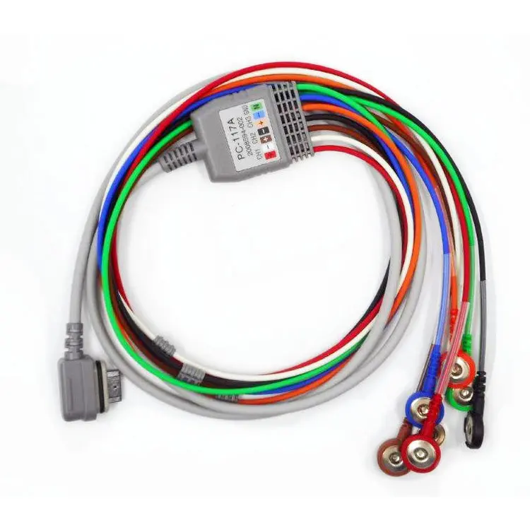 Plinma compatible with GE 7 leads snap IEC one-piece Holter EKG/ECG  hot medical accessories one-piece  holter ECG cable