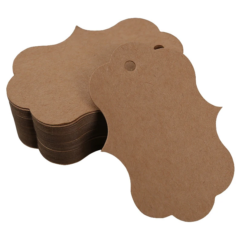 Экологически чистые бирки для одежды, этикетки из переработанной коричневой крафт-бумаги, подвесные бирки для одежды и упаковочных сумок