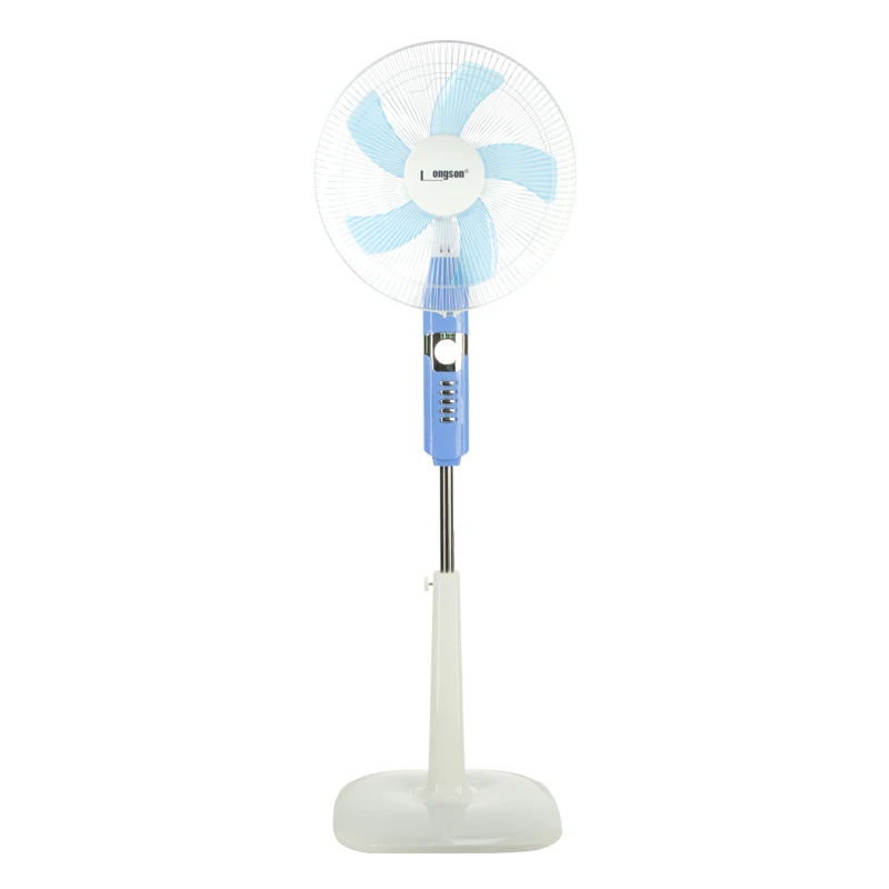Dual Power LED Light, 16 Inch AC DC, Solar Energy Rechargeable Stand Fan