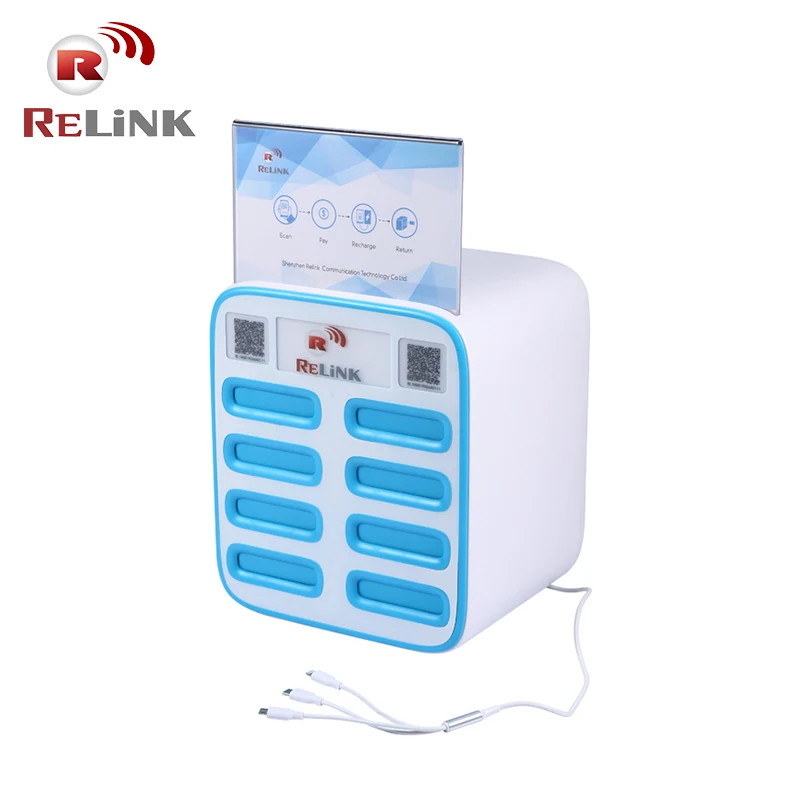 
8 Slot Mobile Phone Portable Battery Share Power Bank Charging Station Rental Power Banks 