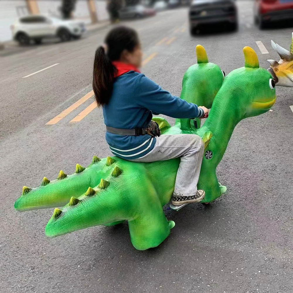 Animale Battery Motorized Kids Plush Zippy Dinosaur Walking Riding Electric Rides On Animal Toy Gua Dinosaur Costume Support 1pc