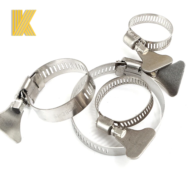SS304 Turn Key Hose Clip American type butterfly hose clamps with handle