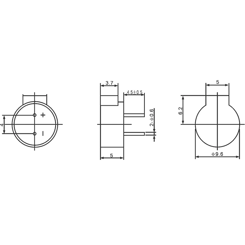 mini magnetic transducer make a sound from side Factory Supply  HY09-5 magnetic angle sensor electromagnetic field transducer
