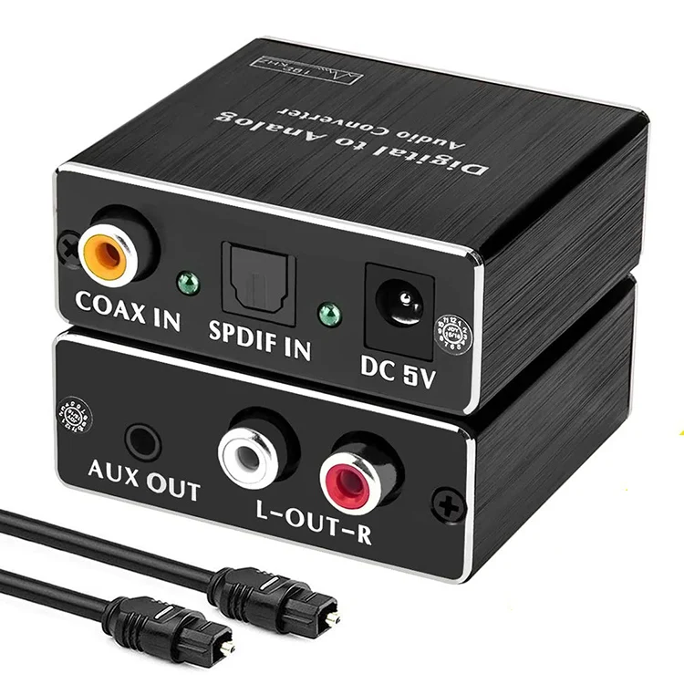 
Optical Coaxial Digital to Analog Audio Converter DAC Digital SPDIF Toslink to Analog Stereo Audio L/R Adapter 