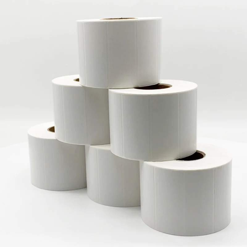 Factory directly sale customized size white glossy pp film self adhesive synthetic sticker paper