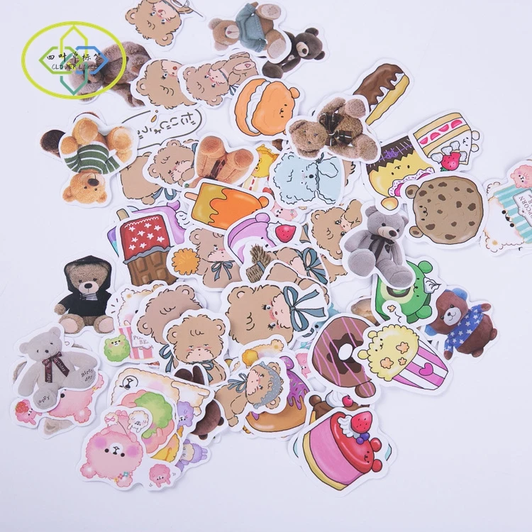 Custom waterproof vinyl label, cute decorative label sticker logo printing for journal notebook