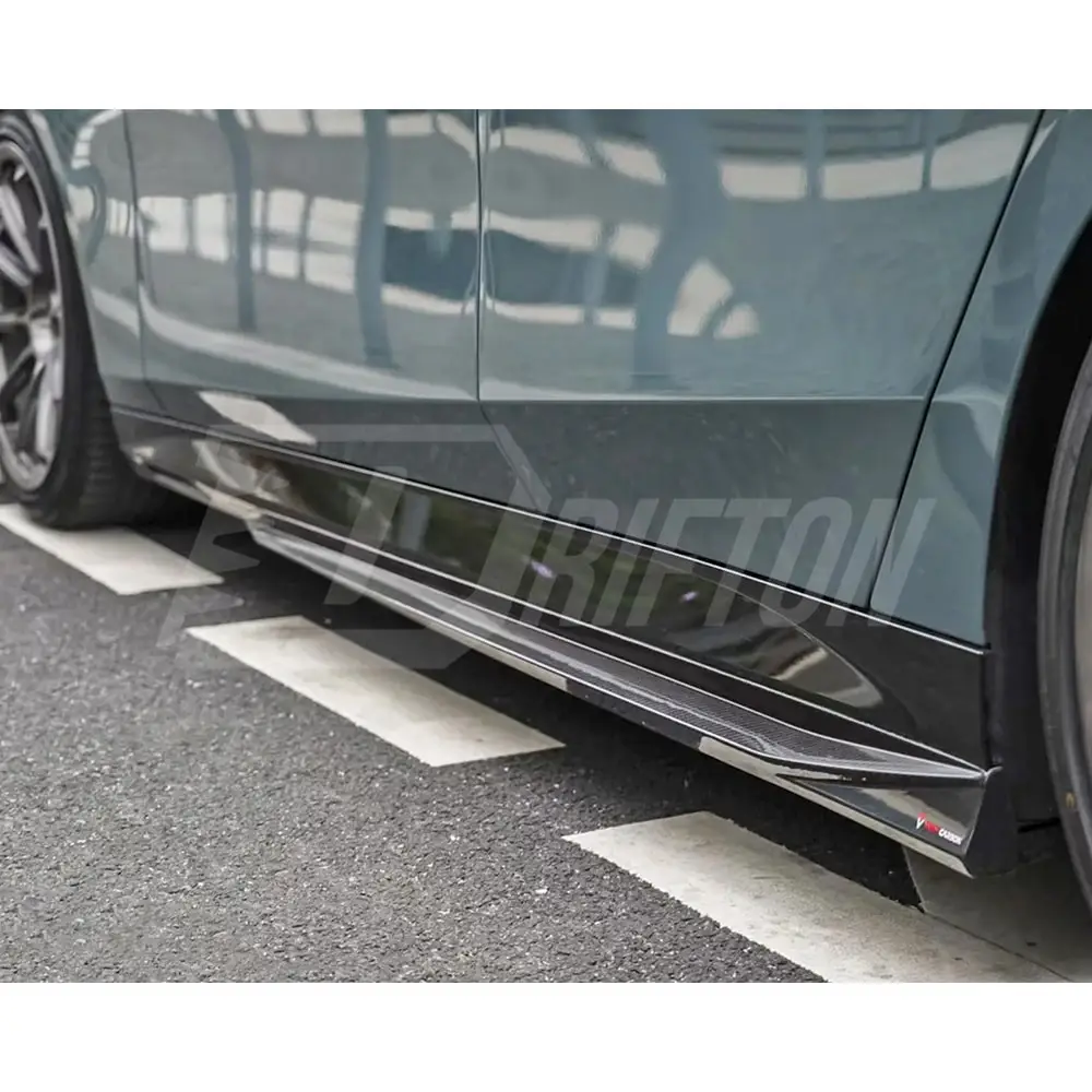 TAKD Style Dry Carbon Fiber Side Skirt For BMW G60 New 5 Series BodyKit
