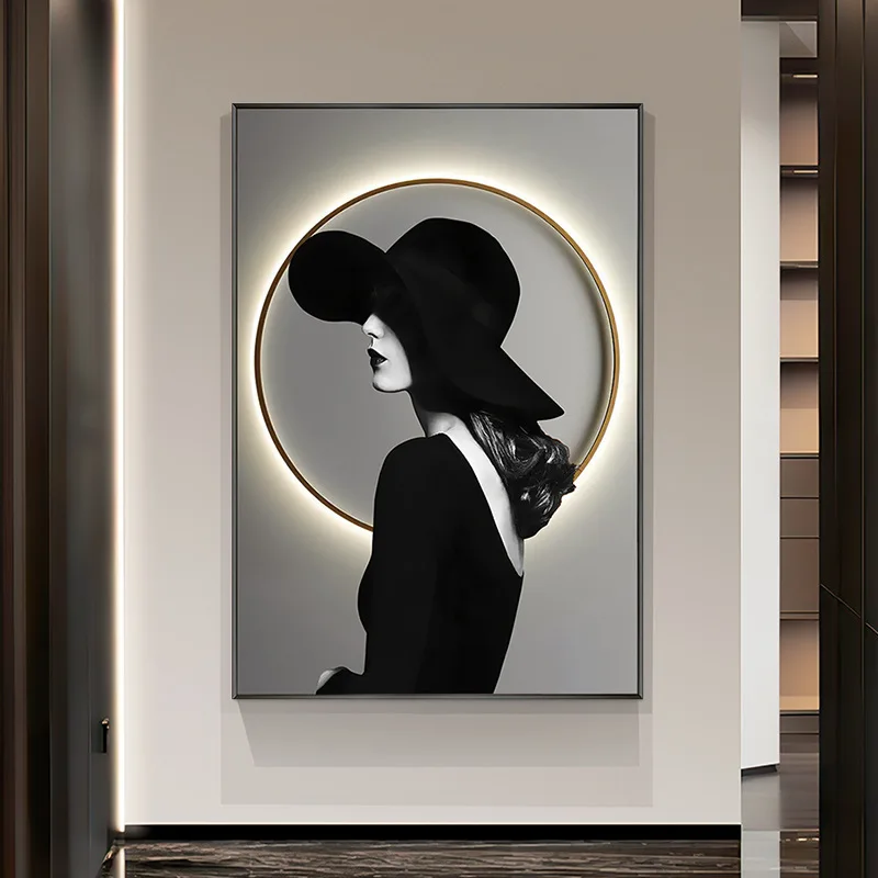 Women Portrait Illuminated Light Dimming Painting Led Frame Lamp New Arrival Art Picture Decorative Piece With Adjustable Light