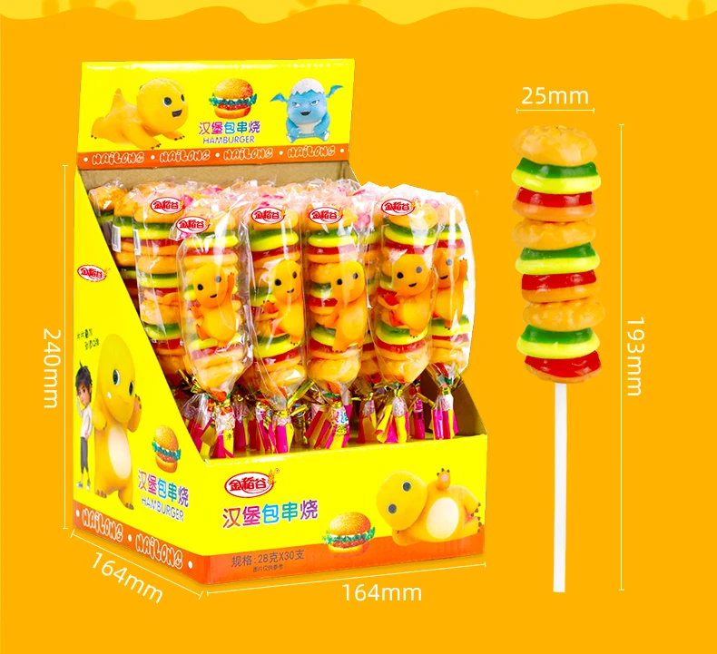 Drumstick Hamburger Gummy Candy Cheaper Confectionery Sweet Candy Sugar