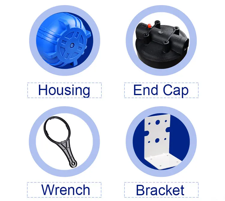 Whole House Water Filter Housing Pre Single Cartridge Jumbo Filter Housing Blue for Home 20 Inch Household Free Spare Parts Big