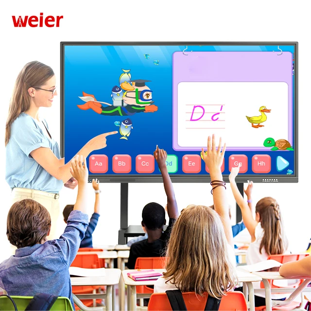 Weier 55 65 75 Inch Interactive Flat Panel Multi Touch Screen Smart Board for School Cheap Price