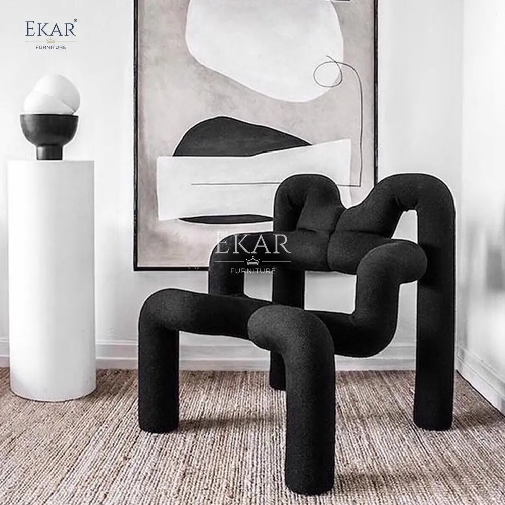 Modern Metal Frame Spider-Shaped Lounge Chair with High-Density Foam