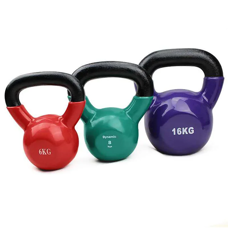Wholesale promotion of multi color indoor fitness equipment with impregnated plastic kettlebells