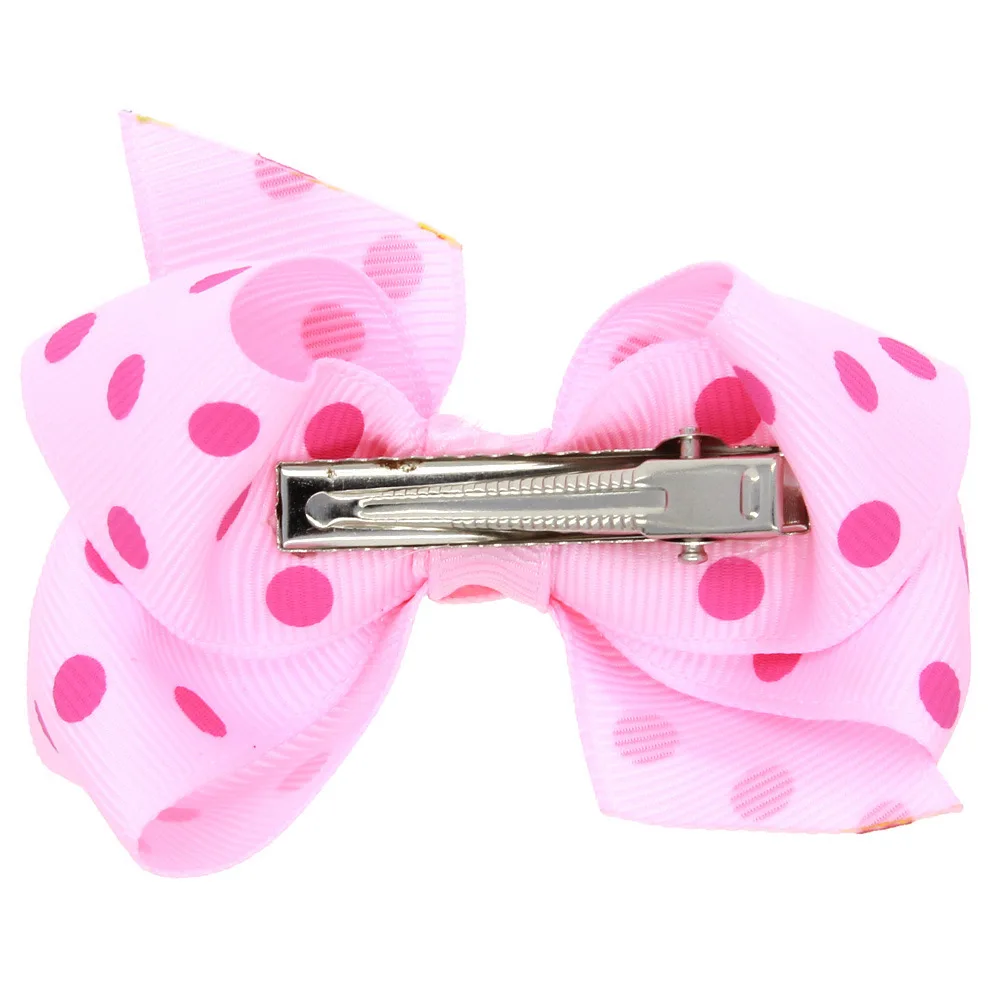 Wholesale hot selling baby Girls hair accessories cute Hair Clip Wave point 7.5cm  Hair Bow clips